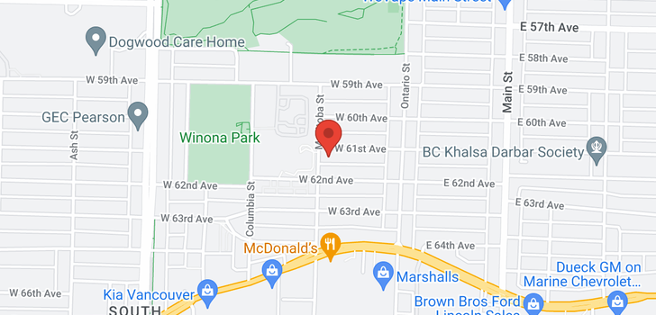 map of 180 W 61ST AVENUE